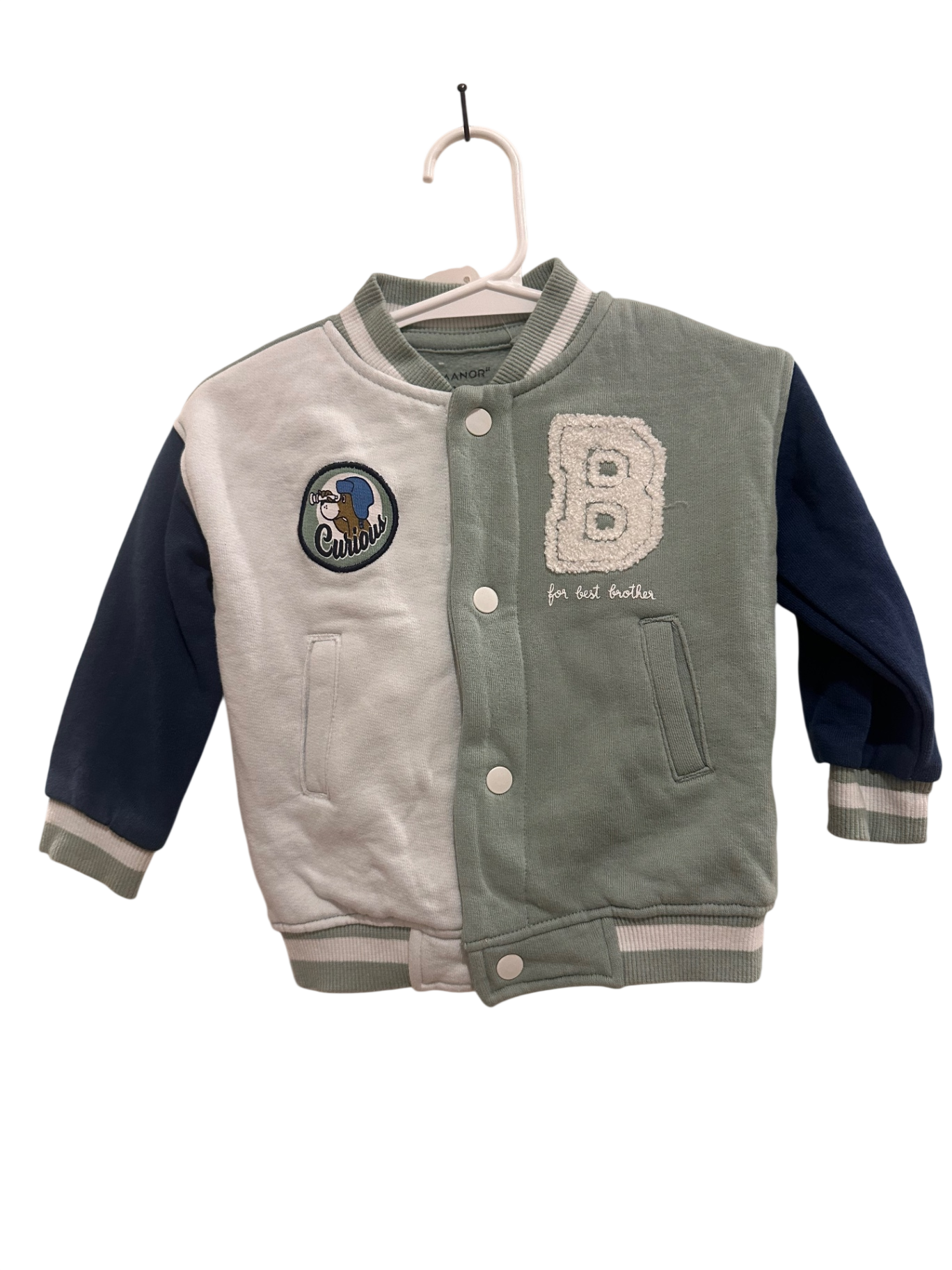 College-Jacke, 74, Manor, weiss/grün/blau