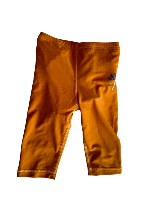 Badehose lang mit Schwimmwindel, 98, Lässig, burnt orange/Palme