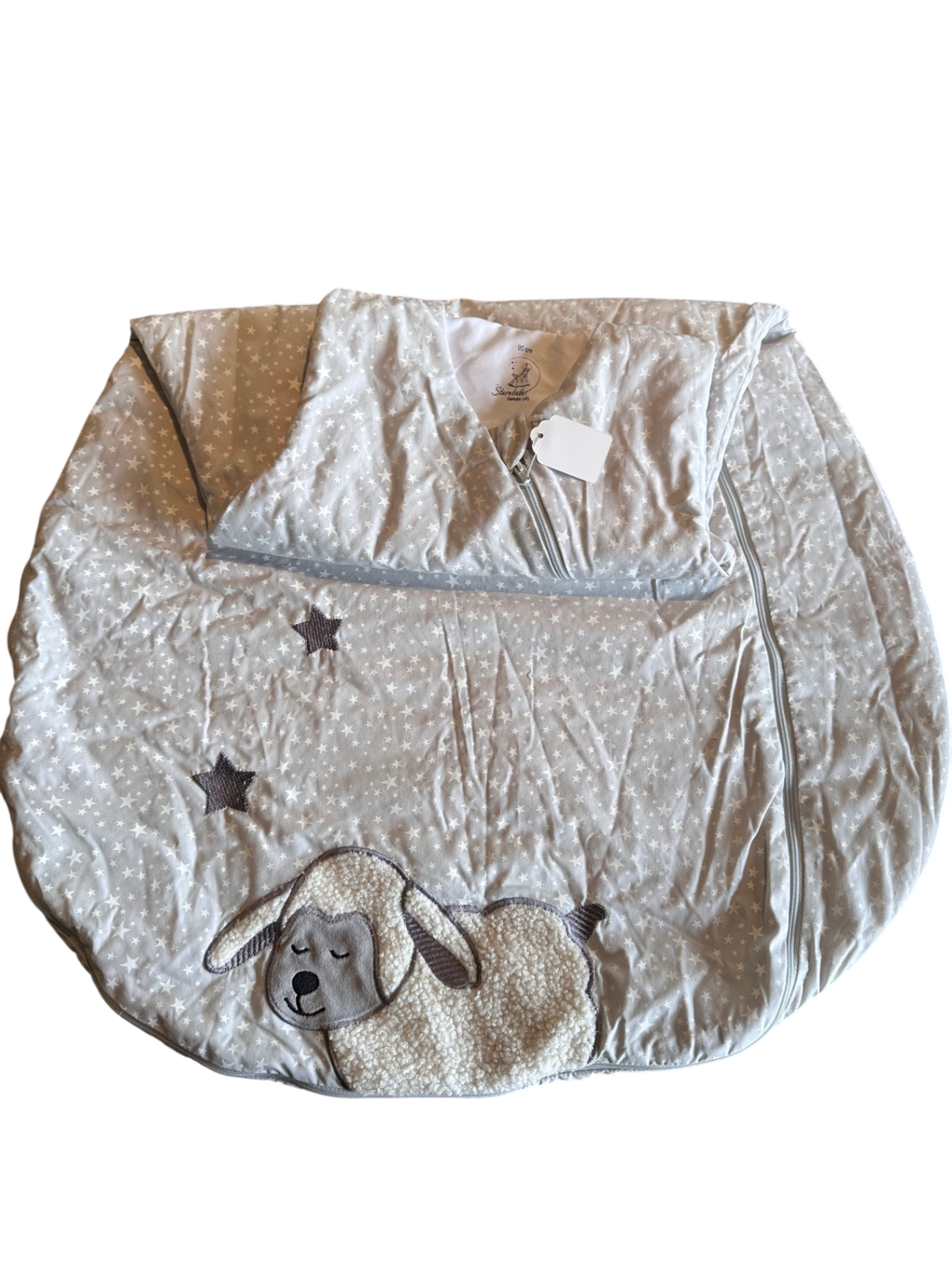 Schlafsack, TOG 3.0; 90 cm, Sterntaler, Grau mit weissen Sternen, Schaf bestickt