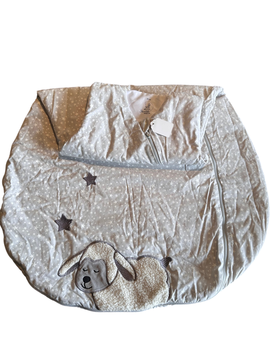Schlafsack, TOG 3.0; 90 cm, Sterntaler, Grau mit weissen Sternen, Schaf bestickt