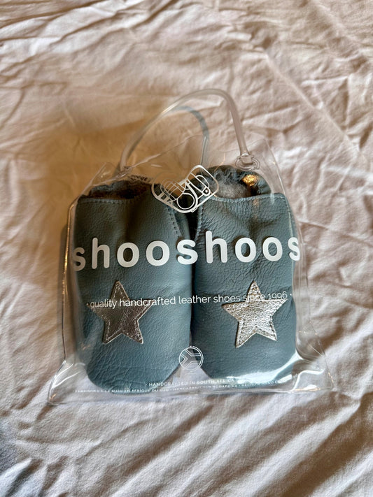 Hausschuhe, 20/21, ShooShoos, graublau/silberner Stern