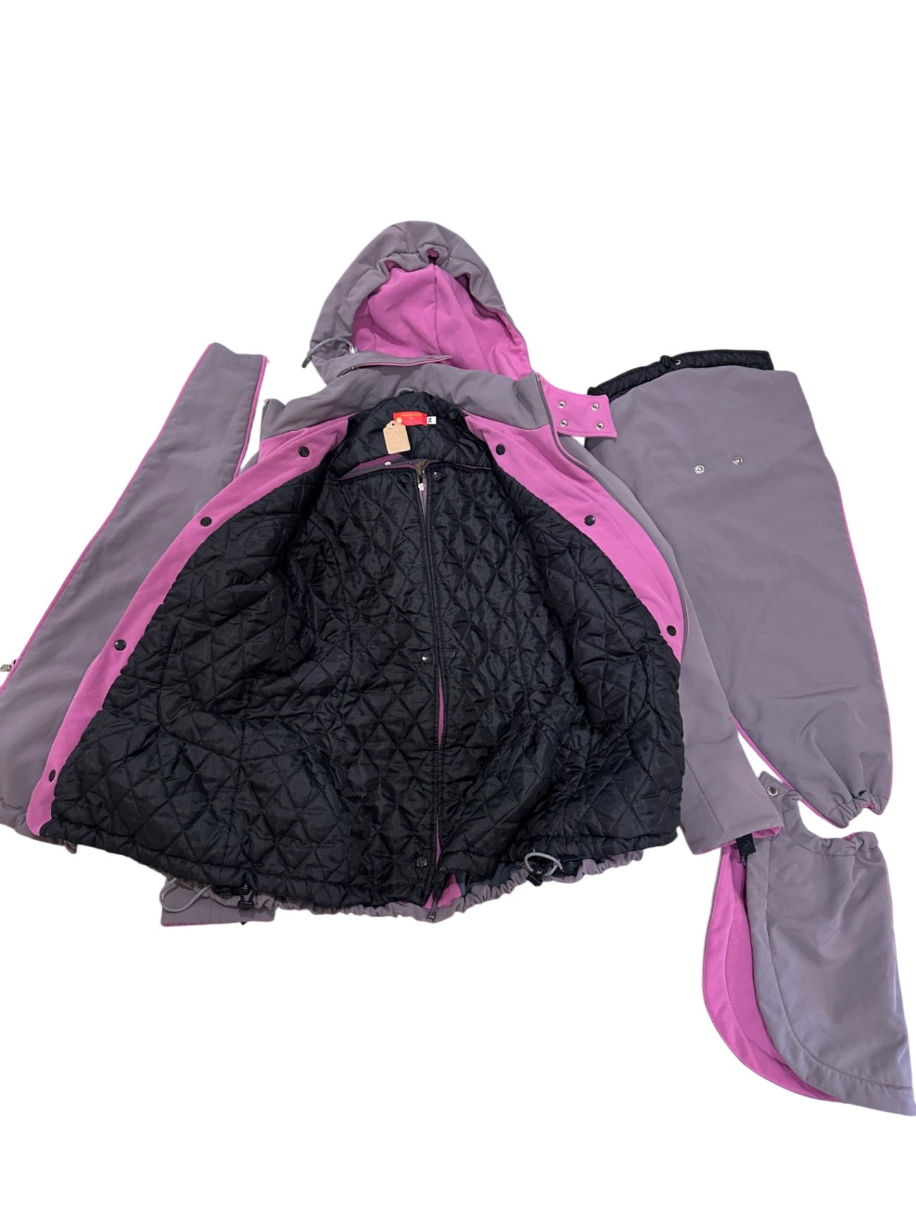 Tragejacke/Umstandsjacke, mit Wintereinsatz, 34, Parelou Maternelle, grau/rosa