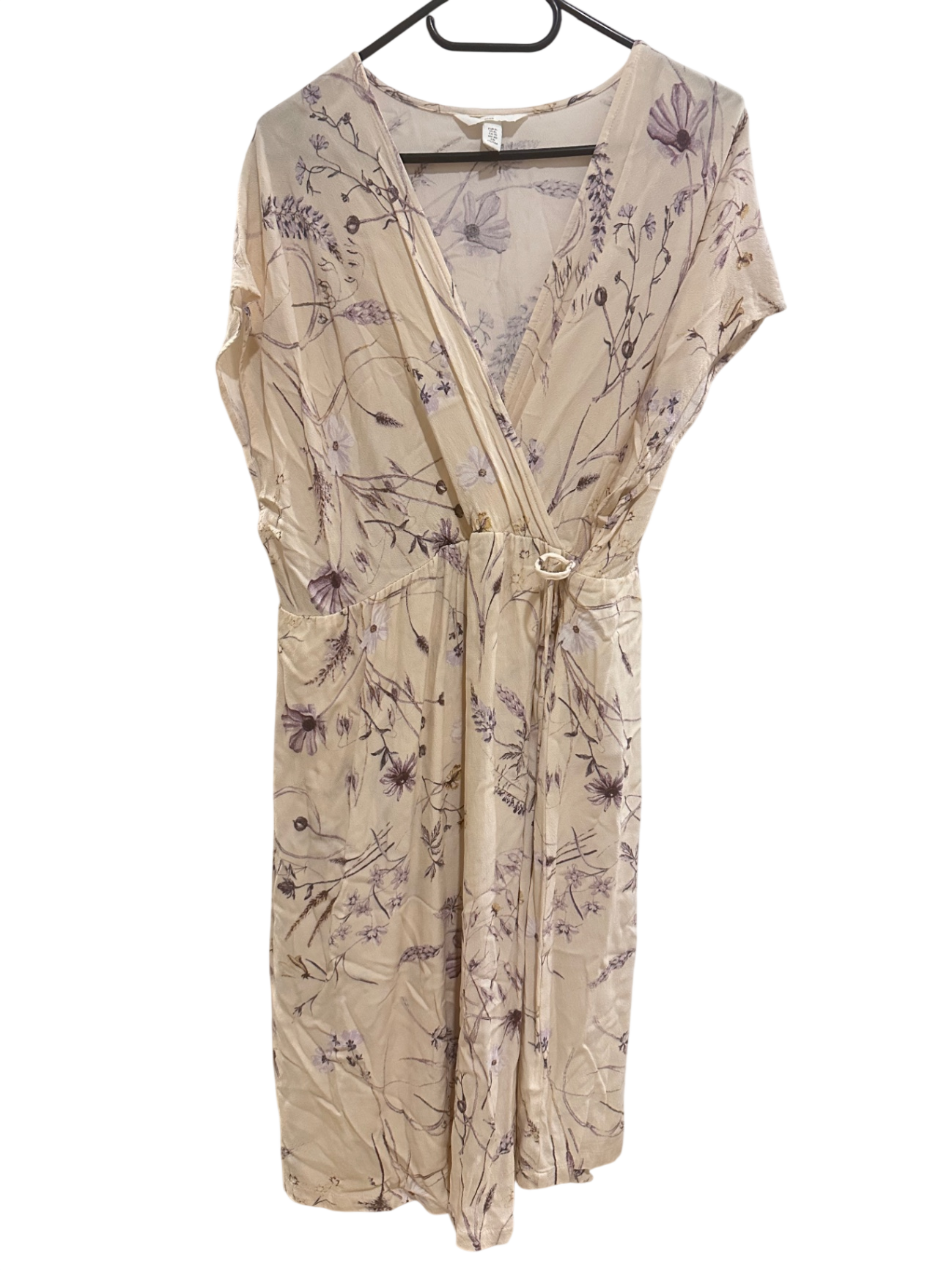 Umstandskleid, XL, H&M, off white/lila Blumen