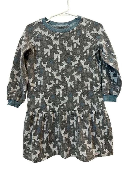 Pullover-Kleid, 98, Tännchen, grau/Reh