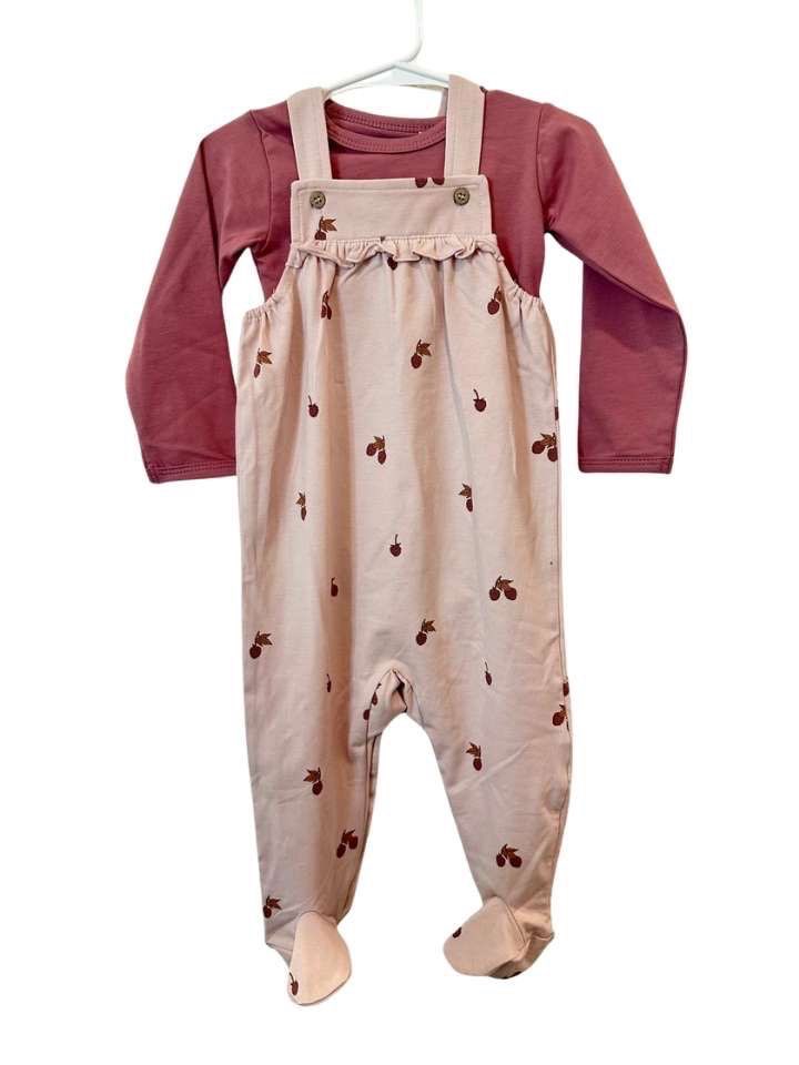 Set Body&Romper, 74, Fixoni, hellrosa/altrosa/Himbeeren