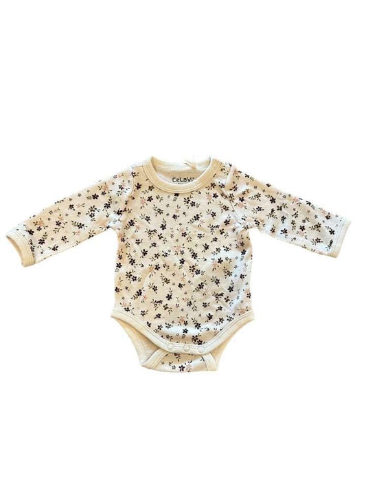 Body langarm, 50, CeLaVi, beige/Blumen