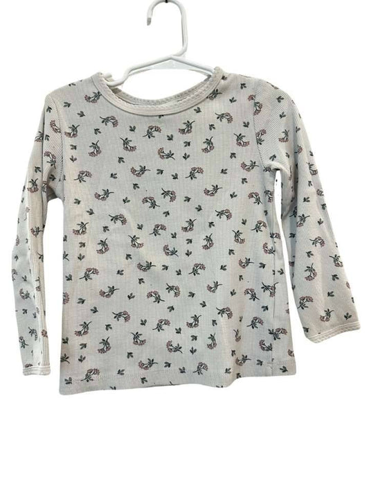 Langarmshirt, 98/104, H&M, cream/Blumen
