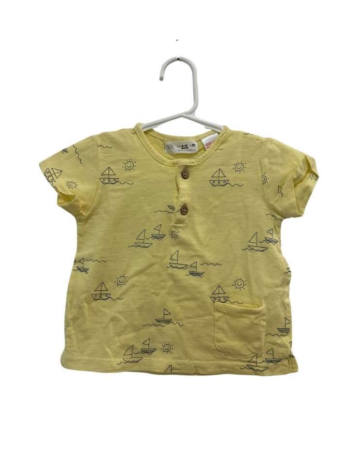 T-Shirt, 80, Zara, gelb/Segelschiff