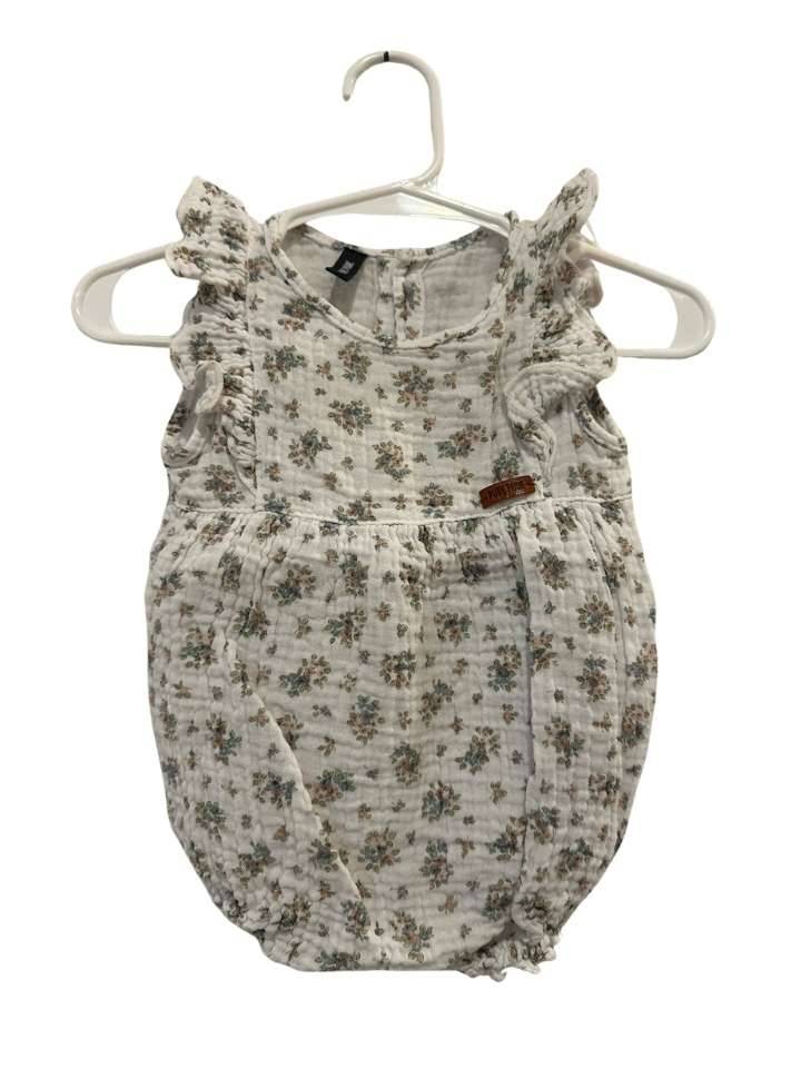 Romper,62/68 , PURE PURE, weiss/geblümt